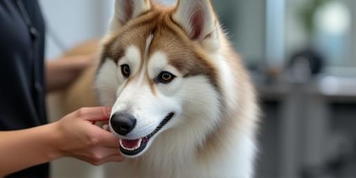 Grooming double coated Husky