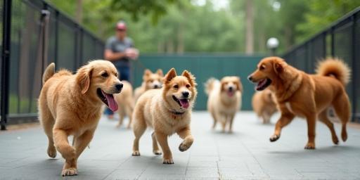 Dogs playing at daycare